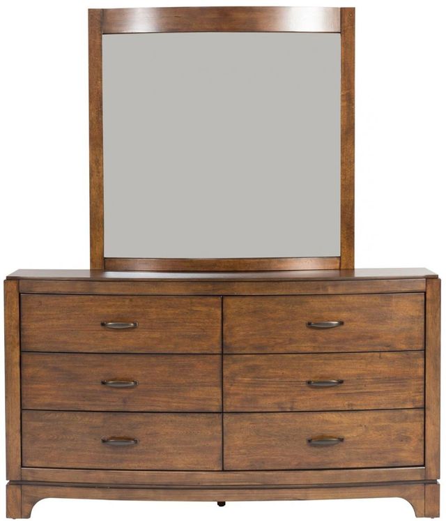 Liberty Furniture Avalon Pebble Brown 6 Drawer Dresser Lighted