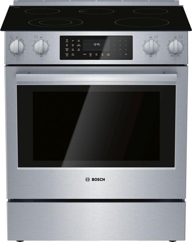 Bosch 800 Series 31 5 Stainless Steel Slide In Electric Range