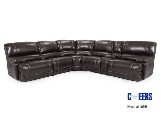 Cheers Leath-Aire Walnut 6 Piece Reclining Sofa-1