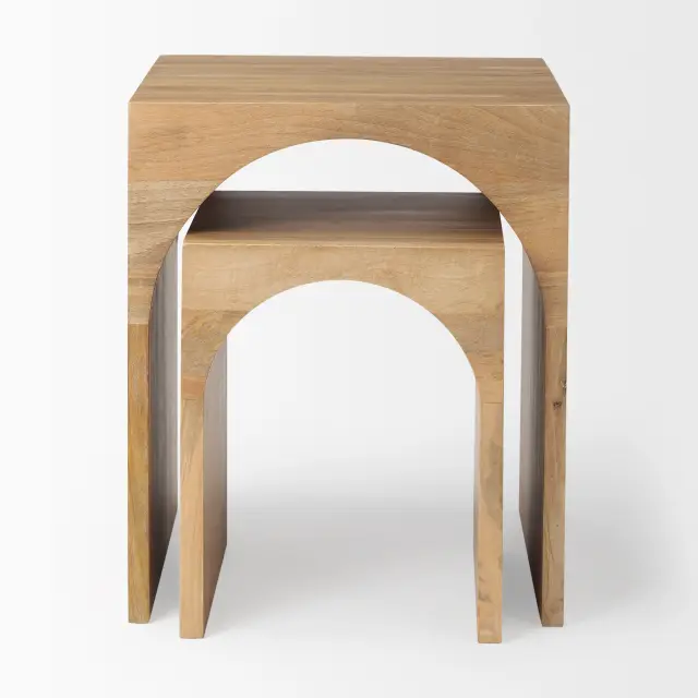 Mercana Set of 2 Chloe Cottage Wood Nesting Tables-1