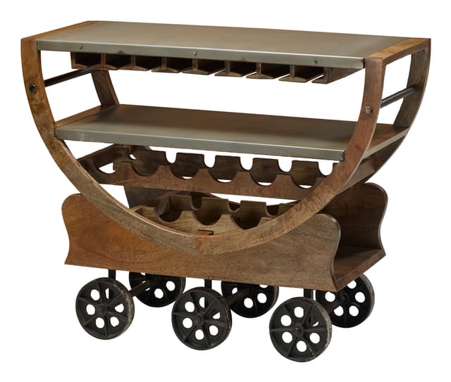 Jaipur Furniture Industrial Guru Wine Cart-0