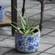 A & B Home Lilibeth Blue/White Short Planter-1