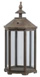 A & B Home Graca 2-Piece Clear/Black Polygon Temple Lantern Set-1