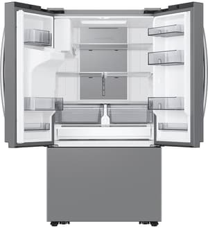 Samsung French door refrigerator with open doors