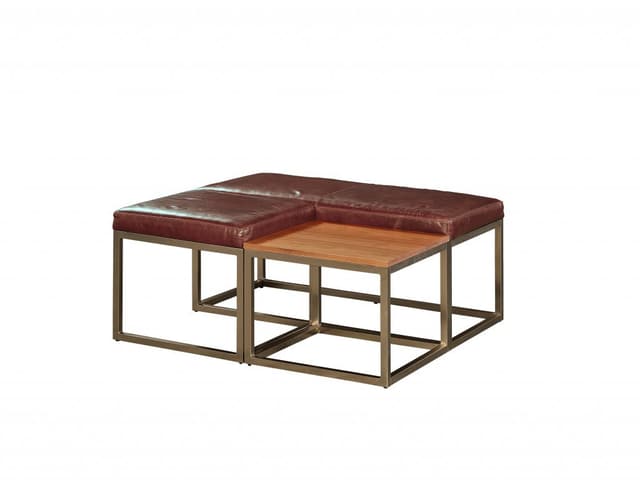 Jonathan Louis Chianti Leather Ottoman-0