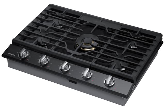Samsung 36" Gas Cooktop-Fingerprint Resistant Black Stainless Steel-2