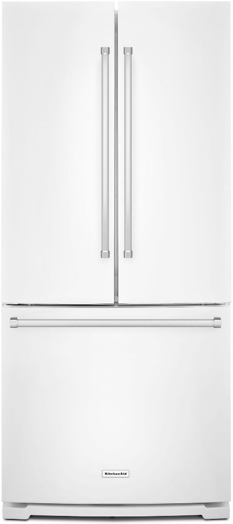 Kitchenaid 19 68 Cu Ft White French Door Refrigerator Krff300ewh