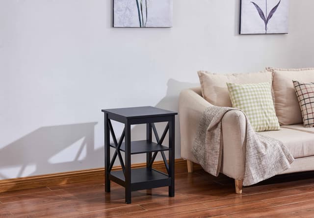 Milton Green Stars Black X-Side Panel End Table-3