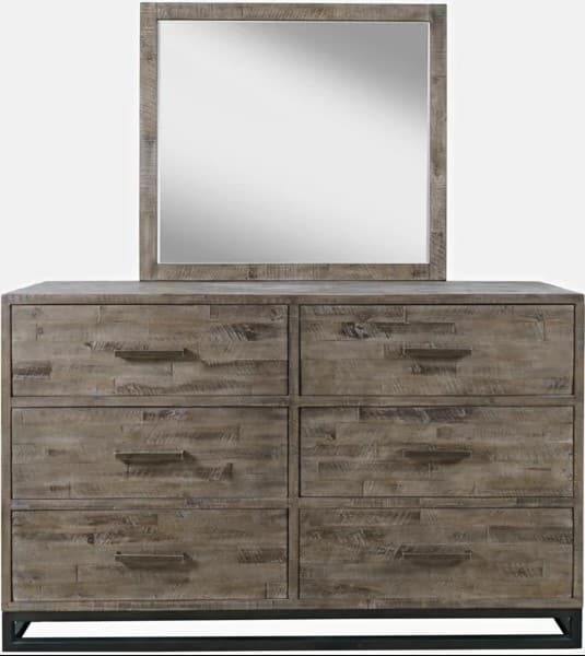Jofran Inc. East Hampton Distressed Gray Dresser & Mirror Set-0