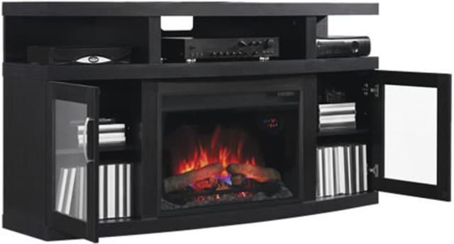 ClassicFlame® Cantilever Entertainment Stand with 26" 3D Infrared Quartz Fireplace Insert-1