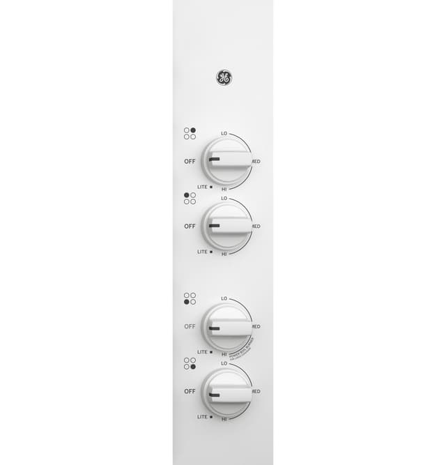 GE® 30" White Built-In Gas Cooktop-1