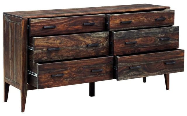Porter International Designs Fall River Obsidian Dresser & Mirror-3