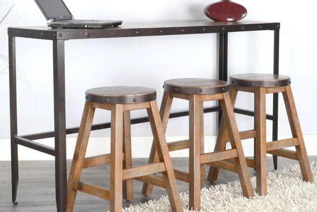 Sunny Designs™ San Diego Antique Brown/Black Sofa Bar Table With 3 Stools-2
