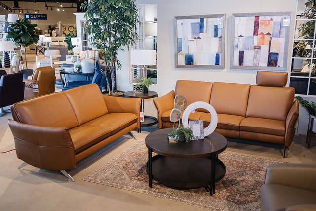 LARGE LEATHER RECLINING LOVESEAT-0