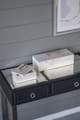 A & B Home White Marble Box with Brass Handle-4