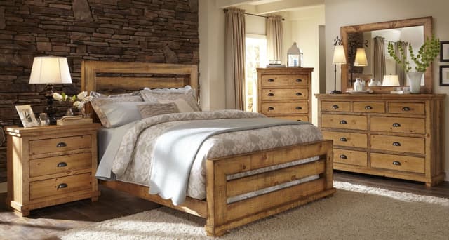 Progressive Furniture Willow Distressed Pine Dresser and Mirror-3