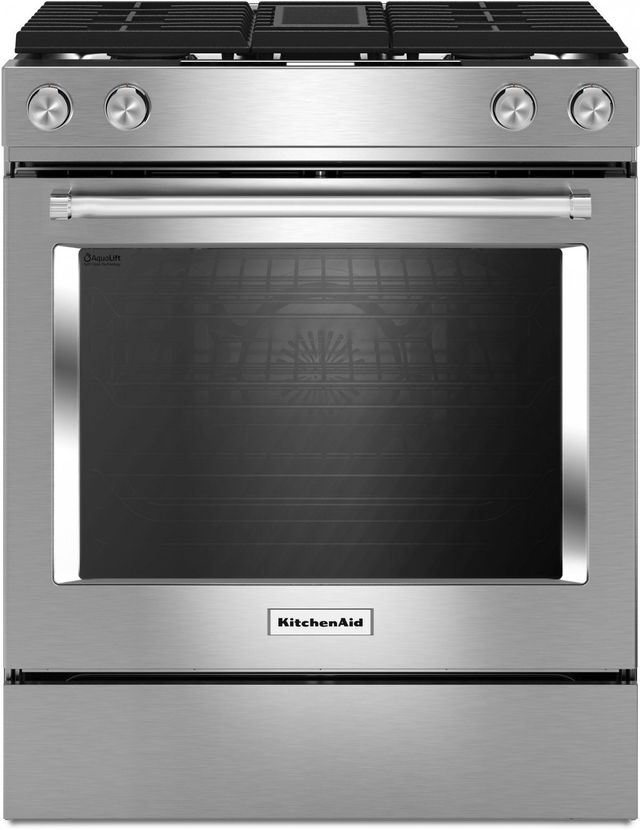 Kitchenaid 29 88 Stainless Steel Downdraft Slide In Dual Fuel
