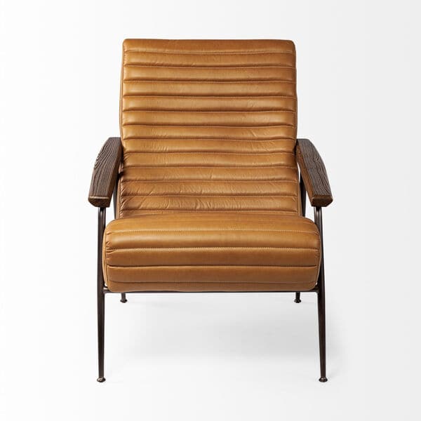 Mercana Grosjean Tan Leather Wrap Accent Chair-1