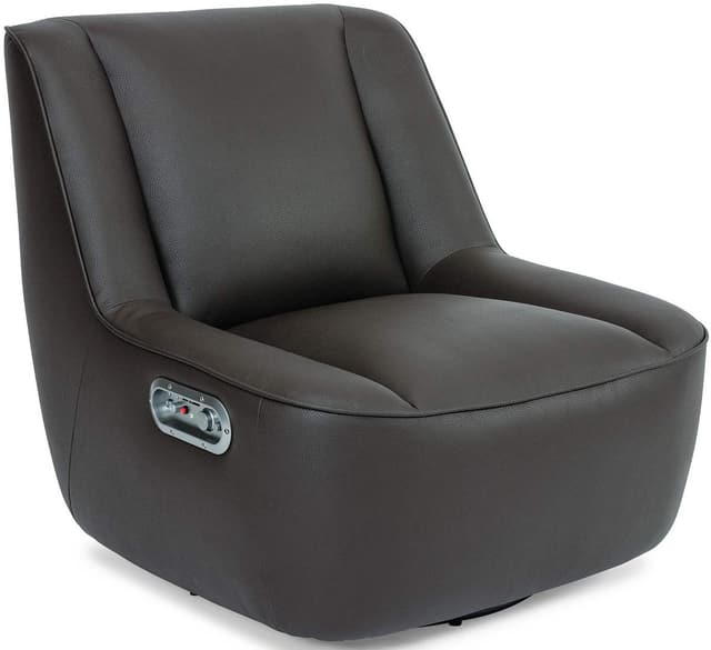 Flexsteel® Status Black Media Power Swivel Gaming Chair and Ottoman-1
