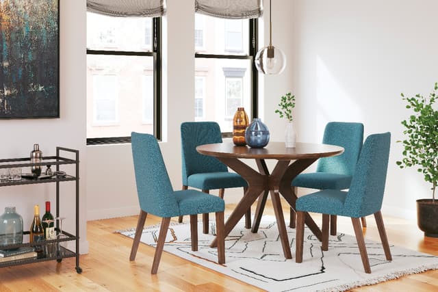 Signature Design by Ashley® Lyncott Brown Dining Table & 4 Upholstered Chairs-0