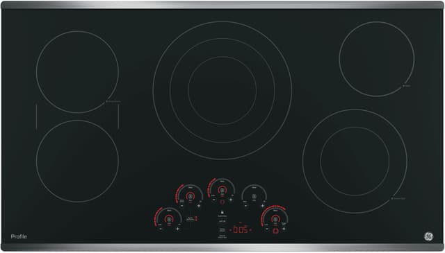 GE Profile™ Series 36" Black with Stainless Steel Electric Cooktop-1