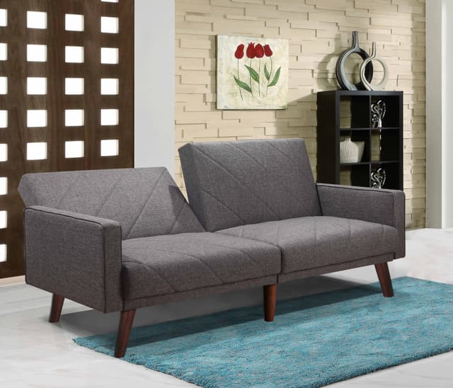 Milton Green Stars Gray Split Back Futon Sofa Bed-1
