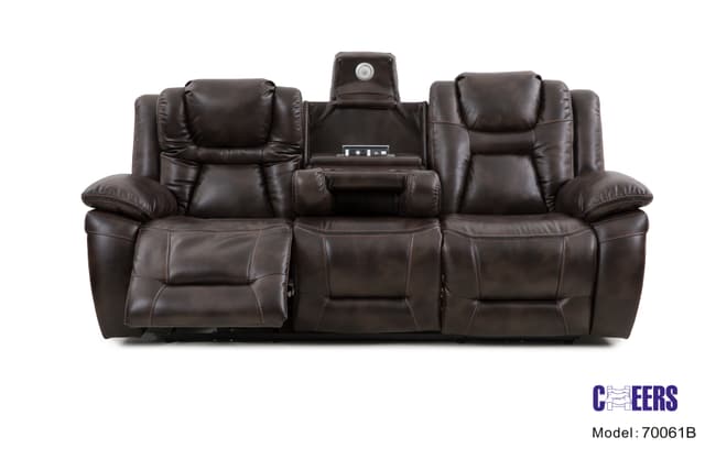 Cheers XW70061 Power Reclining Power Headrest Sofa with Drop Down Table-3