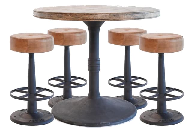 Nest Home Collections Sadie Antique Natural 42" Counter Table and 4 Stools-0