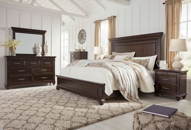 Signature Design By Ashley Brynhurst 5 Piece Dark Brown Queen Bedroom Set B788 57 54 96 31 36