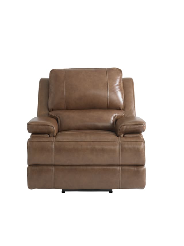 Bassett® Furniture Power Leather Match Recliner with Power Lumbar-2