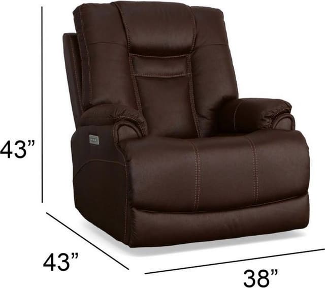Flexsteel® Marley Dark Brown Power Recliner with Power Headrest-4