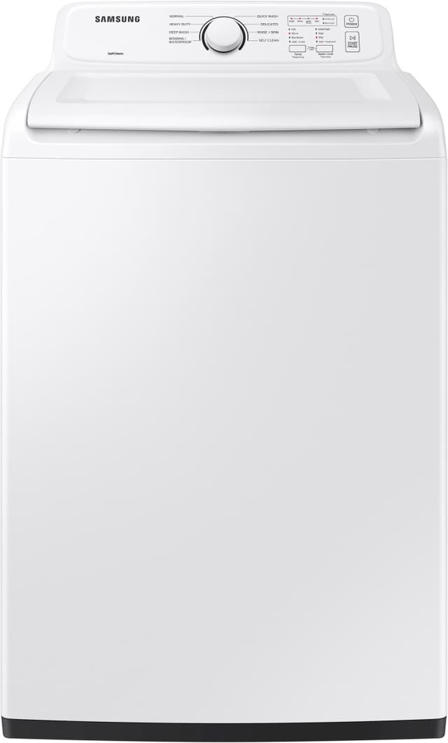 Front view of the Samsung WA40A3005AW top load washer