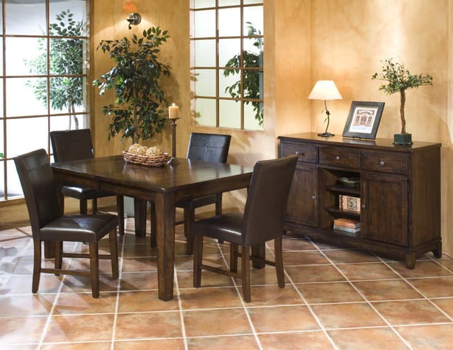 Intercon Kona Raisin 5 Piece Dining Set with Upholstered Chairs-0