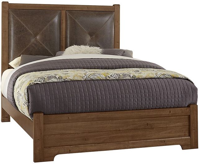 VaughanBassett Cool Rustic Amber California King Panel Bed with