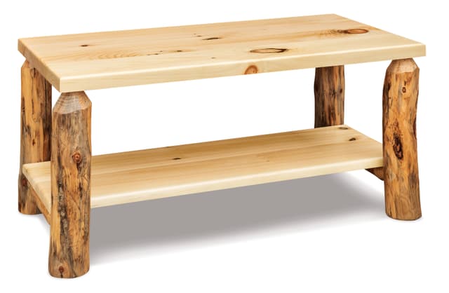 Fireside Log Furniture Amish Rustic Pine Coffee Table-0