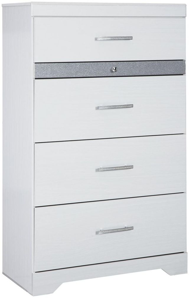 Signature Design By Ashley Jallory White Five Drawer Chest B302