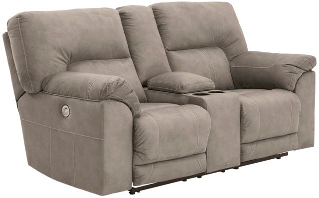 Benchcraft® Cavalcade Slate Power Reclining Loveseat with ...