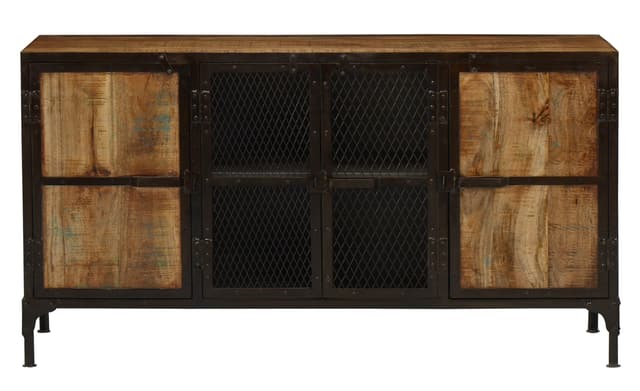 Jaipur Furniture Industrial 4 Door Plasma Media Console-0