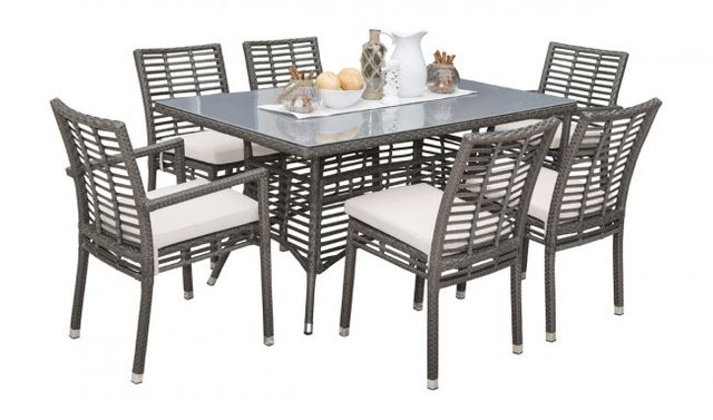 Panama Jack Graphite 7 Piece Dining Set Pjo 1601 Gry 7as