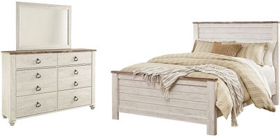 Signature Design by Ashley Willowton 3pc Whitewash Queen Panel Bedroom