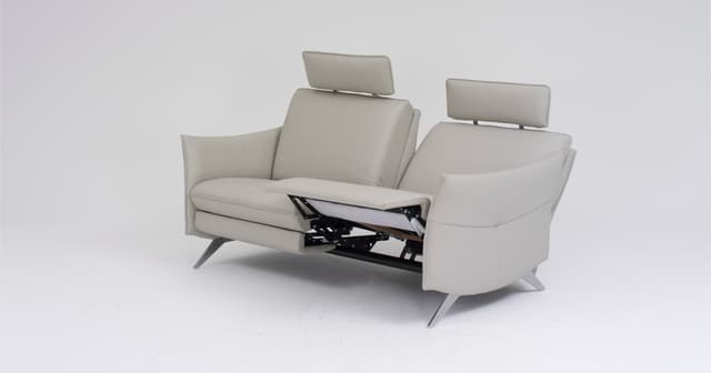 LARGE LEATHER RECLINING LOVESEAT-2