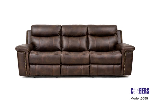Cheers Brown Power Reclining Sofa with Power Headrest-0