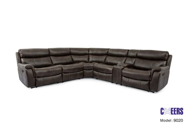 Cheers Prestige Leather 6 Piece Power Reclining Sectional with Power Headrest-2