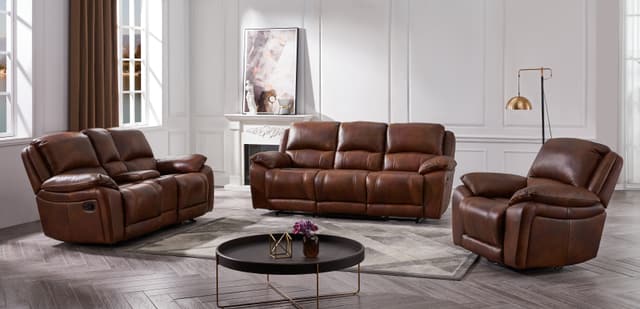 Cheers Leather Power Headrest Reclining Sofa-4