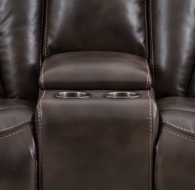 Cheers XW70061 Power Reclining Console Loveseat with Power Headrest-1
