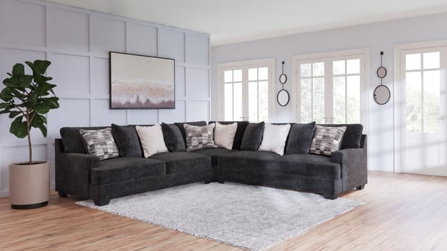 Signature Design by Ashley® Lavernett Charcoal 3-Piece Sectional-2