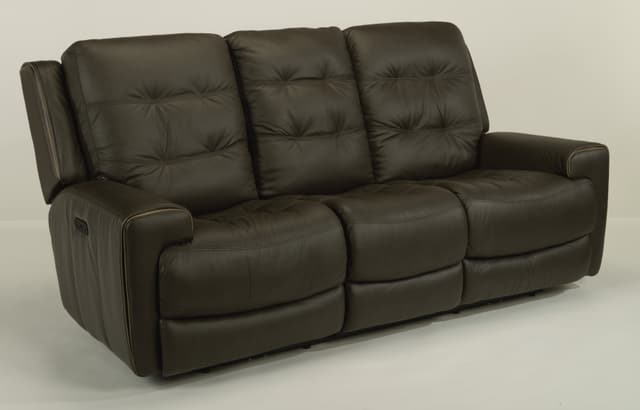 Flexsteel® Wicklow Gray Power Reclining Sofa in 326-70-2