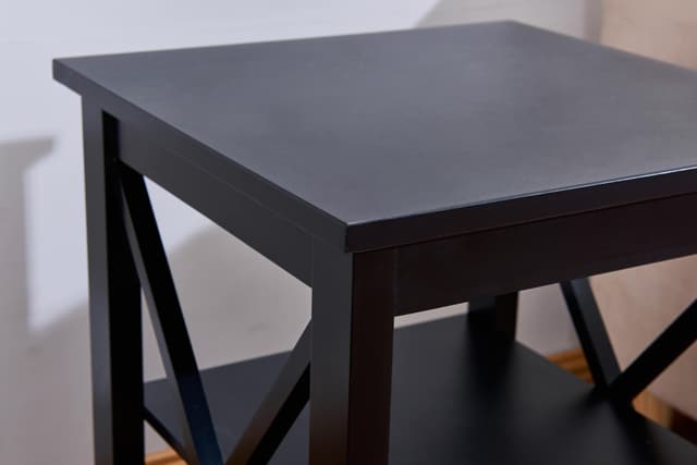 Milton Green Stars Black X-Side Panel End Table-1