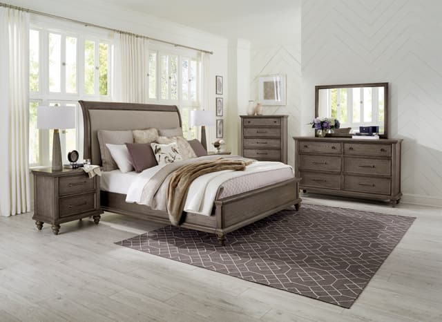 Klaussner® Richmond King Sleigh Upholstered Bed-2