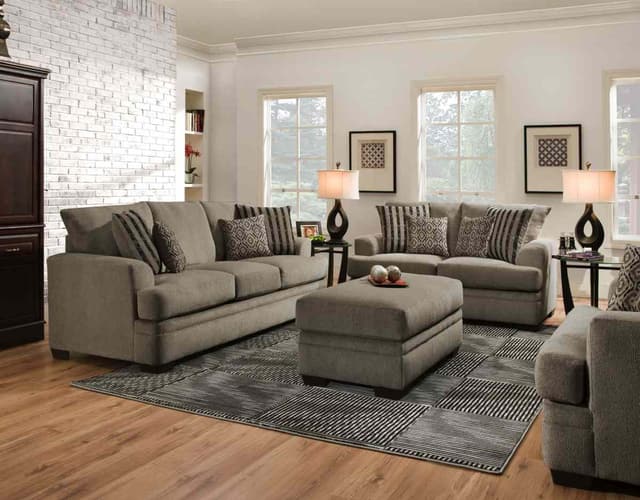 Peak Living 3650 Cornell Pewter Storage Ottoman-1